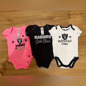NFL Raiders Baby Onesies Set - Pink, Black, White